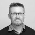 a black and white photo of Andreas Johansson